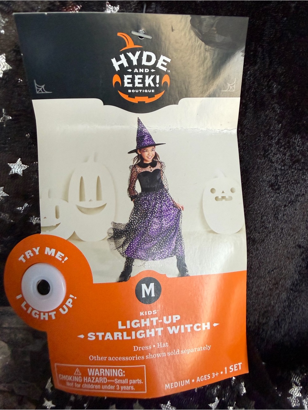 Girls Purple Sparkle Witch Costume with Hat - Kids Halloween - Picture 5 of 7